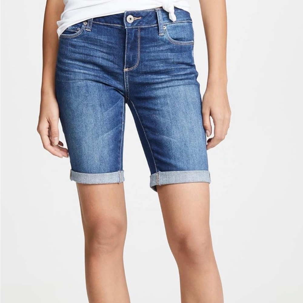 PAIGE Jax Knee Blue Shorts 29 Delmont Transcend Vintage Denim Bermuda